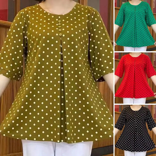 🔥Hot Sale - Buy more Save more💝New Polka Dot Print Shirt