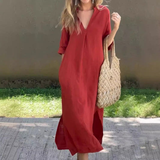 💐BUY 2 FREE SHIPPING🔥Elegant V-Neck Slit Dress