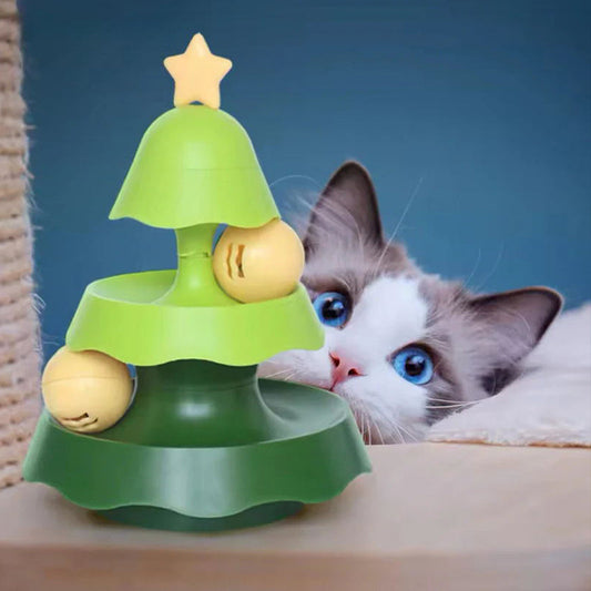 🔥Buy 2 Free Shipping✈️🎄Christmas Tree Illuminated Cat Ball track Toy