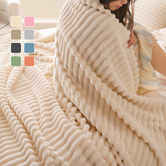 ⏰LAST DAY SPECIAL PRICE: £13.99!!🔥Super Soft Fur Ribbed Fleece Throw Blanket⛄