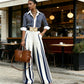 💞SUMMER HOT SALE💞50K+ SOLD!💥60% OFF! 🔥 Women's Striped Shirt & Wide-Leg Pants 2-Piece Set