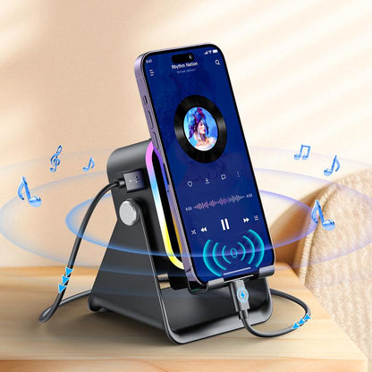 🎶Limited Sale 50% OFF📱 5-in-1 Wireless Induction Bluetooth Speaker with Adjustable Phone Stand