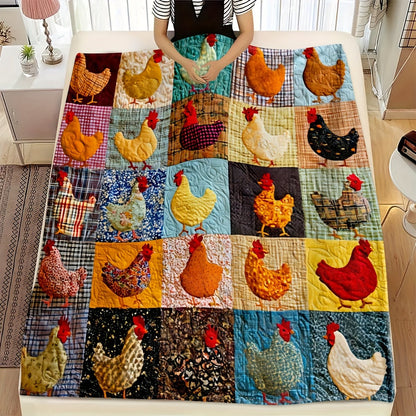 🔥Last Day Promotion 60% OFF🌲🎁Vintage Chicken Print Flannel Blanket🐔