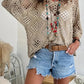 💐Spring Day Sale - Only £14.99!!⚡50K+ SOLD!✨Womens Bohemian-Inspired Beige Crochet Top with V-Neck