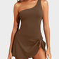 💥Limited Sale 60% OFF🔥One Shoulder Skirted One Piece Swimsuit