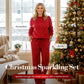 🎅Last Week-50% Off💝Women's Glitter Pullover Sweater & Pants 2-Piece Set