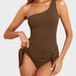 💥Limited Sale 60% OFF🔥One Shoulder Skirted One Piece Swimsuit