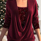 🎁Big sale 49% OFF 🎁Sequin Loose Smocked Fake Two-Piece Top