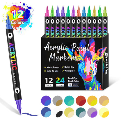🎨Last Day-70% OFF💖Dual Tip Acrylic Paint Pen Marker - 24/48/72 Colors