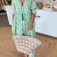 🌸Spring Specials 50% OFF👗Boho Floral V Neck High Waist A-Line Swing Dress