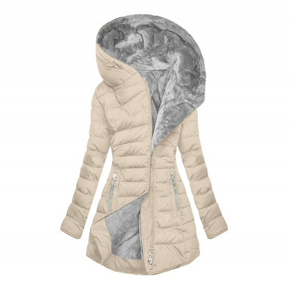 ❄️LAST DAY PROMOTION - 70%OFF 💖 Women's Hooded Mid-Length Winter Coat with Plush Lining