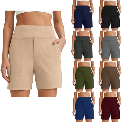 ⏳HOT SALE 49% OFF🔥 Women's High-Waist Bermuda Shorts with Pockets 🎯 | Running Yoga Casual Activewear 😎 | Buy 2 FREE Shipping – UK Stock! 🇬🇧