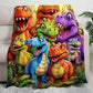 🎅Christmas Sale - ONLY ￡9.99 !!🎄Soft Throw Blanket Cute Smiling Dinosaurs HD Digital Print Flannel🦕🔥