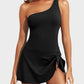💥Limited Sale 60% OFF🔥One Shoulder Skirted One Piece Swimsuit