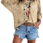 💐Spring Day Sale - Only £14.99!!⚡50K+ SOLD!✨Womens Bohemian-Inspired Beige Crochet Top with V-Neck