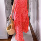 🌸Spring Sale 50% OFF🍒V-neck Printed Short-sleeved Long Dress