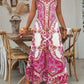 💕Limited Sale 60% OFF🎁Women’s Retro Print V-Neck Sleeveless Maxi Dress