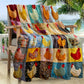 🔥Last Day Promotion 60% OFF🌲🎁Vintage Chicken Print Flannel Blanket🐔