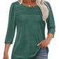 🔥Last Day 60% OFF🔥 2025 Women's 3/4 Length Sleeve Top Pleated Front T-Shirt