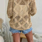 💐Spring Day Sale - Only £14.99!!⚡50K+ SOLD!✨Womens Bohemian-Inspired Beige Crochet Top with V-Neck