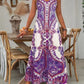 💕Limited Sale 60% OFF🎁Women’s Retro Print V-Neck Sleeveless Maxi Dress