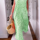 🌸Spring Sale 50% OFF🍒V-neck Printed Short-sleeved Long Dress