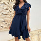 💖LAST DAY SALE 50% OFF💖Women's Elegant Waist Tie V-Neck Ruffle Dress