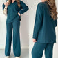 🍂Limited-Time 50% OFF🍂V-Neck Casual Slit Knitted Two-Piece Set
