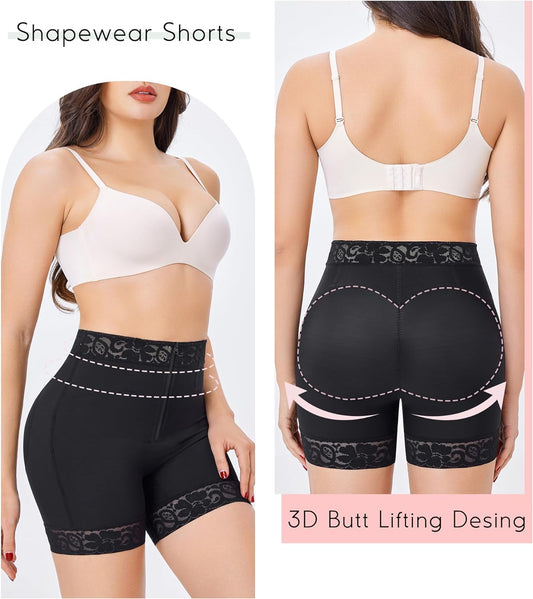 💞Hot SALE 49% OFF💞Lace Steel Boned Butt Enhancer Shorts Shapewear💃🏽