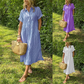 🔥LAST DAY SALE 49% OFF🔥 Striped Lapel Functional Pockets Button Down Shirt Dress