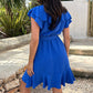 💖LAST DAY SALE 50% OFF💖Women's Elegant Waist Tie V-Neck Ruffle Dress
