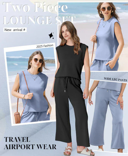 💕2025 Hot Sale  60% OFF🔥New Women's  Sleeveless Top & Wide-Leg Pants 2-Piece Set