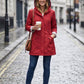 🥰50% OFF🧥Women's Solid-Color Hooded Windbreaker Jacket🍃Drawstring Waist, Zip & Button Closure, Waterproof Long-Sleeve Casual Outerwear Coat for Spring & Fall