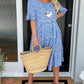 ☄️Summer Sale 50% OFF🎉Round Neck Polka Dot Print Midi Dress