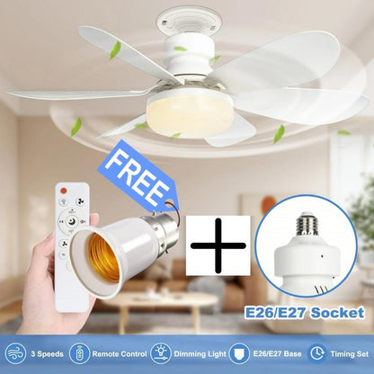 🔥LAST DAY SALE 60% OFF🔥SmartBreez™ 40W LED Ceiling Fan Light – 20.5” Ultra-Quiet with Remote 🎯 | E27 + FREE B22 Adapter 🔌 | For Bedroom 😴, Kitchen 👩‍🍳 & Garage 🛠️ – UK Ready! 🇬🇧