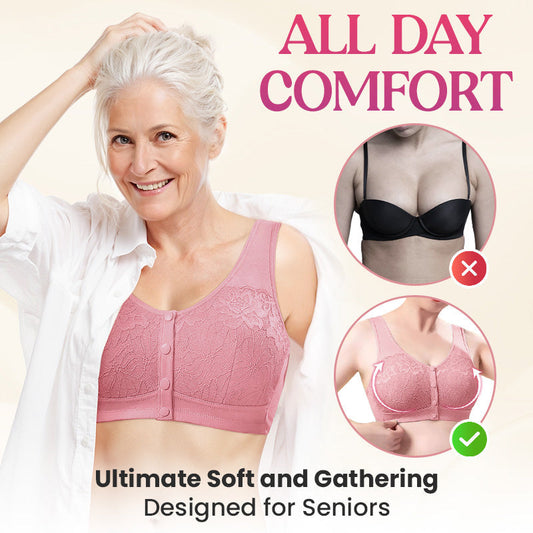 📢📢BIG SALE!!💟Comfortable Wireless Front Closure Breathable Cotton Lifting Bra