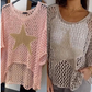 💥Limited Sale 70% OFF💥Women's Fashion Round Neck Crochet Knit Fishnet Top🤩