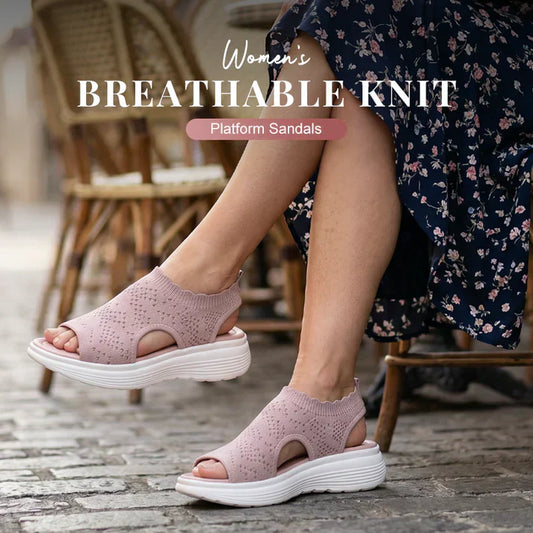 ⏳LAST DAY SALE ONLY ￡11.99!!🔥🔥Women's Breathable Knit Platform Sandals