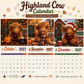 🔥LAST DAY SALE ONLY ￡6.99!!📅🐂2027 Funny Highland Cow Wall Calendar | A4 Hanging Calendar | Designed by Isabel Kline