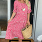 ☄️Summer Sale 50% OFF🎉Round Neck Polka Dot Print Midi Dress