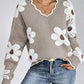 💃LAST DAY 50% OFF✨🍂Women's Floral Pattern Scallop Trim Sweater