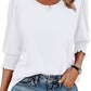 ⏰Limited Time Sale-50% OFF🏖️Women Dressy Casual 3/4 Length Sleeve Blouses with Smocked Cuffs
