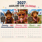 🔥LAST DAY SALE ONLY ￡6.99!!📅🐂2027 Funny Highland Cow Wall Calendar | A4 Hanging Calendar | Designed by Isabel Kline