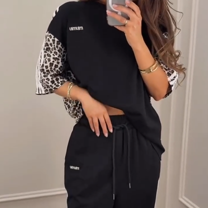 🌺2025 New Arrive🔥Leopard Print Patchwork Sweatshirt | Matching Set