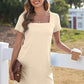 💕Summer Hot Sale 60% OFF 💃Women's Casual Square Neck Pocket Short Sleeve Dress with Pockets