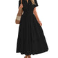 ⏰Summer Hot Sale 70% OFF🎉Women's Lightweight Short Sleeve V Neck Elastic Waist Dress