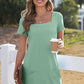 💕Summer Hot Sale 60% OFF 💃Women's Casual Square Neck Pocket Short Sleeve Dress with Pockets