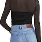 💃Last Day Sale 70% OFF🔥Women's Sparkle Mesh Sheer Long Sleeve Ruched Top