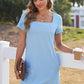 💕Summer Hot Sale 60% OFF 💃Women's Casual Square Neck Pocket Short Sleeve Dress with Pockets