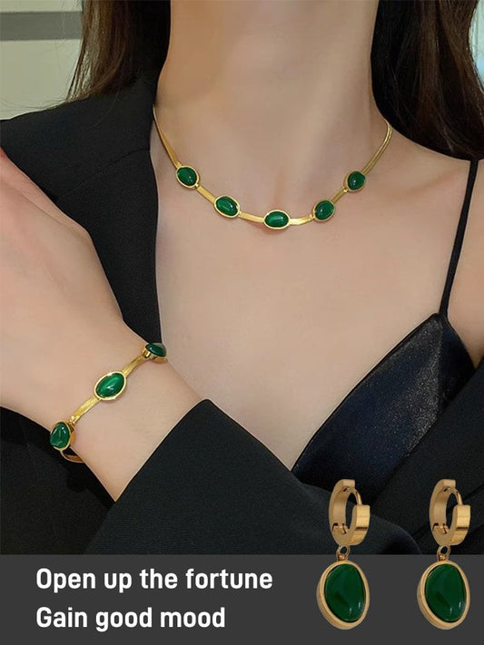💖Christmas Sale 50% OFF💖✨Ultimate Elegance--Jade bracelet, earrings and necklace set